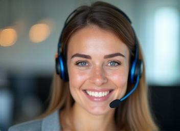 Operatrice call center sorridente