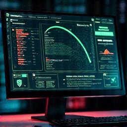 Schermo che mostra dashboard di sicurezza informatica